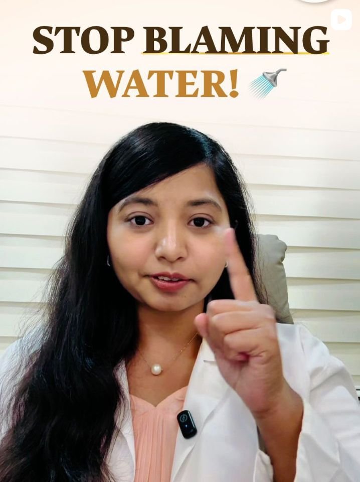 Instagram reel thumbnail: stop blaming water for hair fall